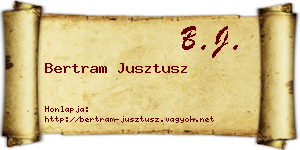 Bertram Jusztusz névjegykártya